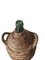 Antique Demijohn Glass Bottles Lined with Rattan Baskets, Set of 3 12