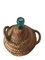 Antique Demijohn Glass Bottles Lined with Rattan Baskets, Set of 3, Image 4