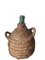 Antike Glasflaschen mit Korbgeflecht aus Rattan, 3 9