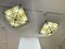 Italian Pyramid Hammered Glass Flush Mount attributed to Poliarte, 1970s, Set of 2 9