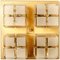 Square Gold Milk Glass Wall Light attributed to Glashütte from Limburg, 1970s 19