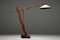 Lámpara de pie de arco Studio Craft de madera de palma, años 80, Imagen 6