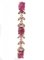 Orecchini pendenti con rubini, diamanti, oro rosa e argento, set di 2, Immagine 2