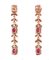 Orecchini pendenti con rubini, diamanti, oro rosa e argento, set di 2, Immagine 3