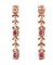 Rubies, Diamonds, Rose Gold and Silver Dangle Earrings, Set of 2 3