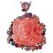 Collier Pendentif Corail, Rubis, Émeraudes, Saphirs, Diamants, Or et Argent, 1950s 1