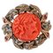 Anello in corallo, rubini, diamanti, oro rosa e argento, Immagine 1