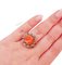 Coral, Rubies, Diamonds, Rose Gold and Silver Ring, Image 5