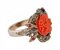 Coral, Rubies, Diamonds, Rose Gold and Silver Ring, Image 2