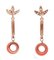Coral, Jade, Diamonds, Rose Gold and Silver Dangle Earrings, 1950s, Set of 2 3