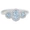 Bague en or blanc 18k, topazes couleur aigue-marine, diamants 2