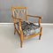 Mid-Century Italian Modern Wood and Fabric Armchair, 1940s, Set of 2 2