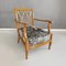 Mid-Century Italian Modern Wood and Fabric Armchair, 1940s, Set of 2, Image 2