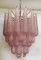 Glass Pink Petal Chandeliers, Murano, 1990s, Set of 2 14