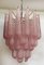 Lámparas de araña de vidrio con pétalos rosa, Murano, años 90. Juego de 2, Imagen 14