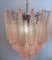 Glass Pink Petal Chandelier, 1990s 5