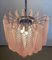 Glass Pink Petal Chandelier, 1990s 7