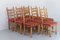 Vintage Danish Brutalist Ladder Back Oak Dining Chairs attributed to Henning Kjærnulf, 1960s, Set of 10 1