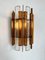 Hammered Glass and Gilt Wrought Iron Sconces from Longobard, Italy, 1970s, Set of 2 9