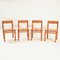 Vintage Pinewood Dining Chairs, Set of 4, Image 1