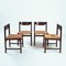 Vintage Rosewood and Straw Chairs in the style of Vico Magistretti, 1960s, Set of 4 1