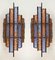 Hammered Glass and Gilt Wrought Iron Sconces from Longobard, Italy, 1970s, Set of 2 1