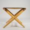 Taurett 203 Stool in Oak and Leather by Uno & East Kristiansson for Luxus, Sweden, 1960s 3