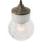 Lampe à Suspension Industrielle Vintage en Porcelaine Blanche, Verre Clair et Laiton 3