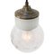 Vintage Industrial White Porcelain, Clear Glass, and Brass Pendant Lamp 3