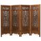 Four Panel Screen with Flower Vase Carvings 1