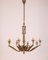 Lámpara de araña italiana de latón dorado, años 50, Imagen 1