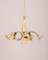 Italian Chandelier in Ceramic and Brass, 1950s 4