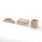 Box, Pen Holder and Paperweight in Travertine, 1970s, Set of 3, Image 1