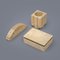 Box, Pen Holder and Paperweight in Travertine, 1970s, Set of 3 3