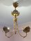 Vintage Italian Hanging Lamp in Brass and Porcelain, 1980s, Image 7