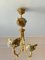 Lámpara colgante italiana vintage de latón y porcelana, años 80, Imagen 5