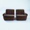 Vintage Lounge Sofa Elements in Brown Soft Fabric, 1970s, Set of 2 1