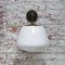 Mid-Century Cast Iron, Brass and White Opaline Glass Sconce 4