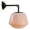 Mid-Century Cast Iron, Brass and White Opaline Glass Sconce, Image 5