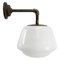 Mid-Century Cast Iron, Brass and White Opaline Glass Sconce, Image 1