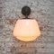 Mid-Century Cast Iron, Brass and White Opaline Glass Sconce 6