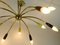 Lámpara de araña Sputnik Spider Mid-Century grande de latón y metal, años 50, Imagen 3