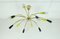 Lampadario Spider Mid-Century a 12 braccia in ottone e metallo, anni '50, Immagine 1