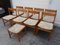 Oak Chairs and Stool from Vanda Watervliet, Belgium, 1960s, Set of 9 1