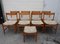 Oak Chairs and Stool from Vanda Watervliet, Belgium, 1960s, Set of 9 8