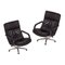 Black Leather F154 Swivel Chairs by Geoffrey Harcourt for Artifort, 1980s, Set of 2 1