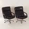 Black Leather F154 Swivel Chairs by Geoffrey Harcourt for Artifort, 1980s, Set of 2, Image 2
