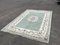 Handmade Green and White Wool Rug 2