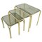 Mid-Century Brass & Smoked Glass Nesting Tables, 1970s, Set of 3 1