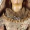 Queen Figurine in Polychrome Painted Wood and Fabric, Image 4